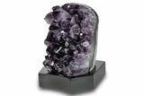 Grape Jelly Amethyst Geode With Wood Base - Uruguay #275640-1